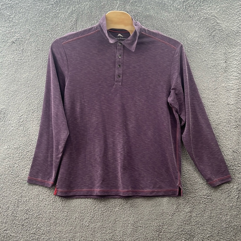 NWOT Tommy Bahamas men’s XL Salt point snap purple long sleeve t-shirt